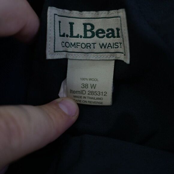 L.L. Bean Comfort Waist Blue Flat Front High Rise Chino Pants 40/27 Tagged 38W - Picture 7 of 8